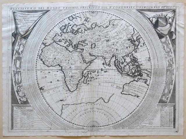 CORONELLI, VINCENZO MARIA. Planisfero del Mondo Vecchio, descritto dal P. Cor...
