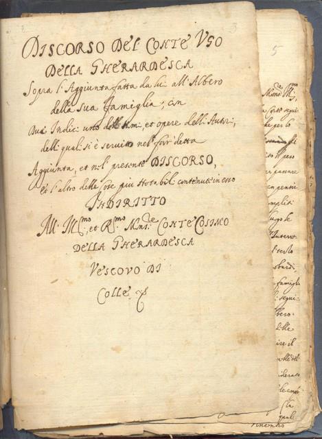 DELLA GHERARDESCA, UGO. Discorso del Conte Ugo della Gherardesca sopra...