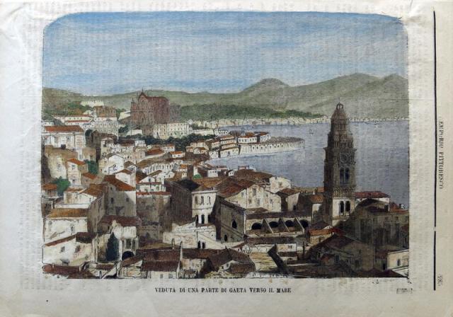 CENTO CITTÀ D’ITALIA. Veduta di una parte di Gaeta verso il mare.