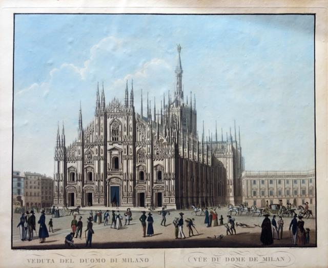 LANDINI. Veduta del Duomo di Milano / Vue du Dome de Milan.