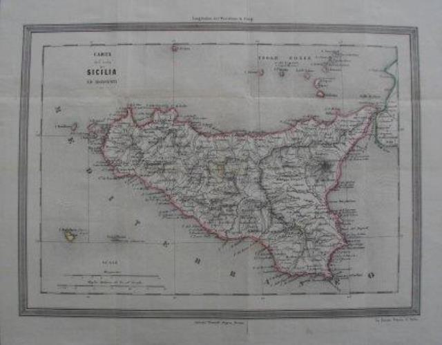 LA FARINA. Carta dell’Isola di Sicilia ed Adjacenti.