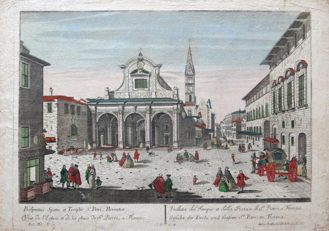 PROBST, GEORG BALTHASAR. Veduta del Tempio e della Piazza di St. Pietro, a...