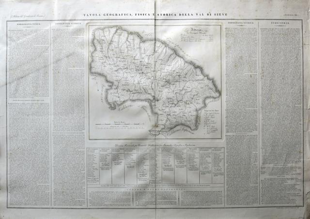 ZUCCAGNI – ORLANDINI, ATTILIO. Tavola Geografica, Fisica e Storica della Val...