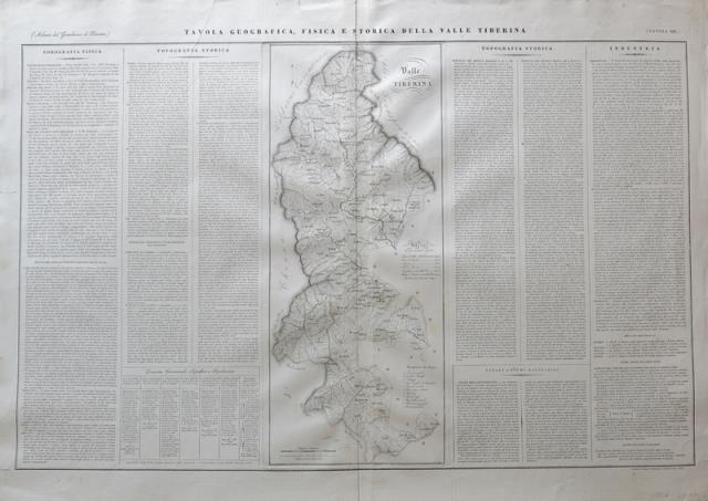ZUCCAGNI – ORLANDINI, ATTILO. Tavola Geografica, Fisica e Storica della Valle...