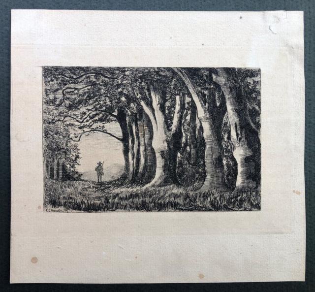 HAMERTON, PHILIP GILBERT. Senza titolo (ma Viale alberato con cacciatore).