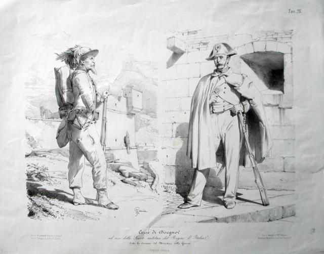 GAMBA. Scena con bersagliere e carabiniere.