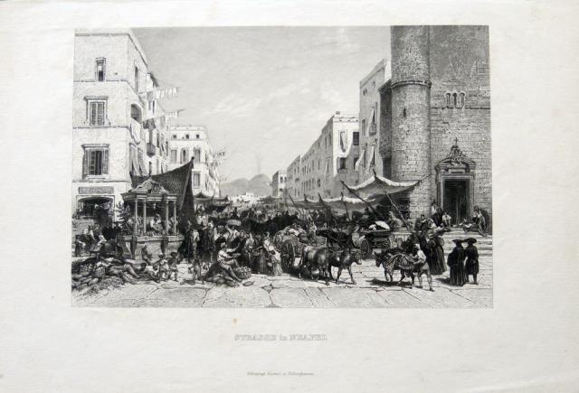 ANONIMO. Strasse in Neapel (Napoli)
