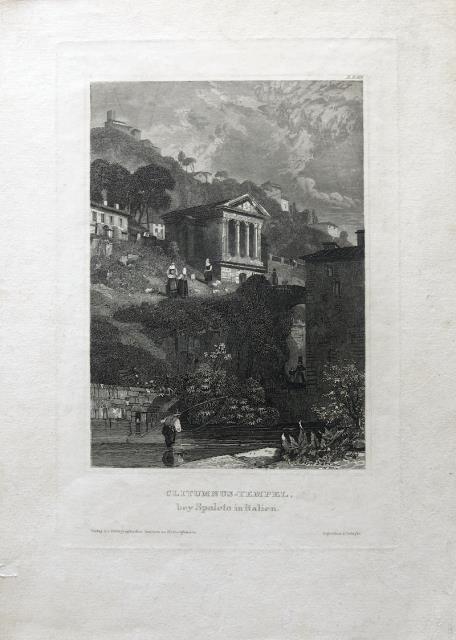 BIBLIOGRAPH INSTITUT – HIDBURGHAUSEN. Clitumnus Tempel bey Spoleto in Italien.