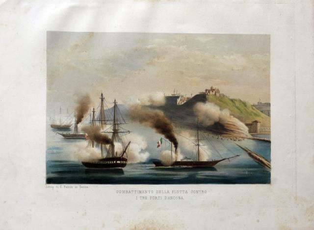 BOSSOLI, CARLO - PERRIN, CARLO. Combattimento della flotta contro i tre forti...