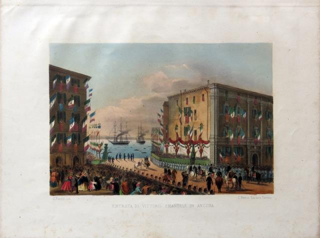 BOSSOLI, CARLO - PERRIN, CARLO. Entrata di Vittorio Emanuele in Ancona.