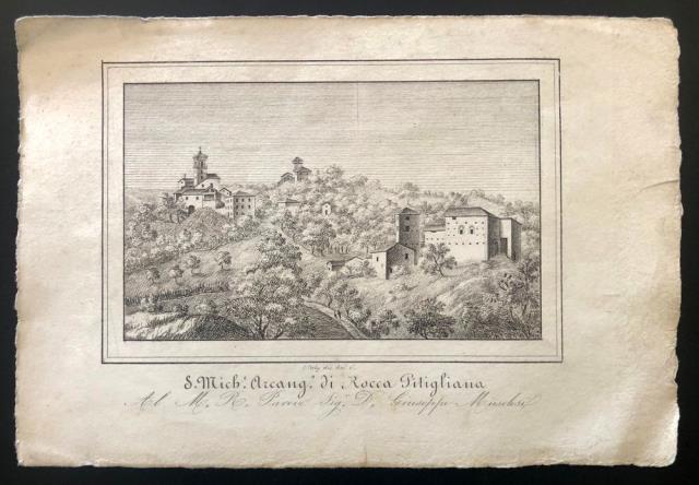 CORTY, ENRICO. Mich.e Arcang.° di Rocca Pitigliana. Al M. R. Paroco Sig...