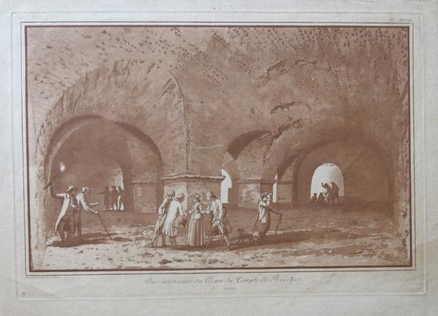 HOUEL, JEAN PIERRE LOUIS LARENT. Vue interieure du Bain du Temple de Bacchus...