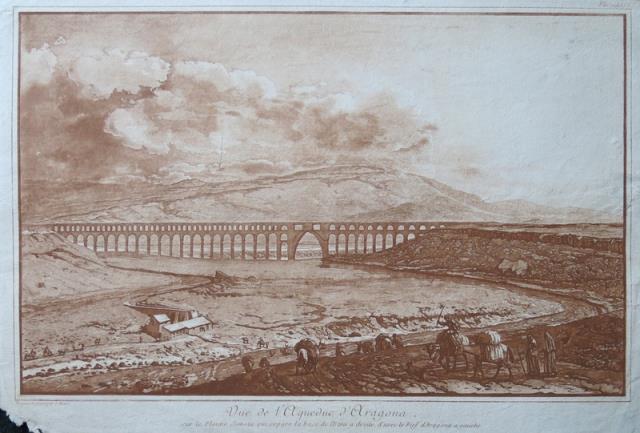 HOUEL, JEAN PIERRE LOUIS LAURENT. Vue de l'Aqueduc d'Aragona sur le fleuve...