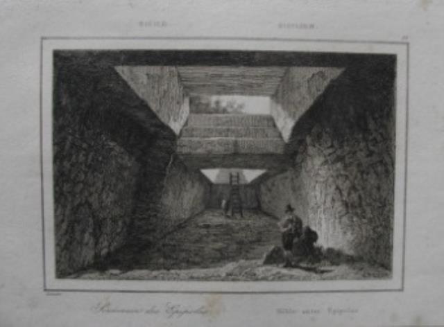 ITALIE PITTORESQUE. Souterrain des Epipoles (Sotteranei di Epipole a Siracusa).