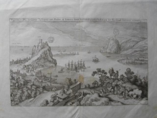 MERIAN, MATTHAUS. Prospect des berumpten Seeports und Hafens zu Lerice.