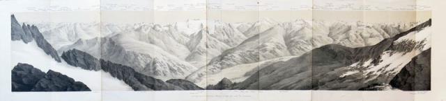STUDER, G. - LIPS, F. Aussicht gegen... Gruppe gez vom Piz Cavardiras.