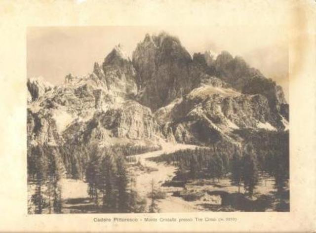 CADORE PITTORESCO. Monte Cristallo presso Tre Croci (m. 3210).