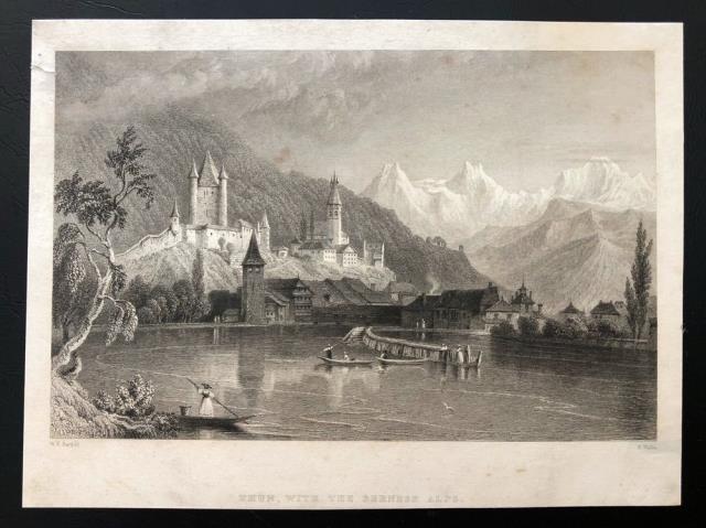 WALLIS, R. - BARTLETT, W. H. Thun, with the Bernese Alps.