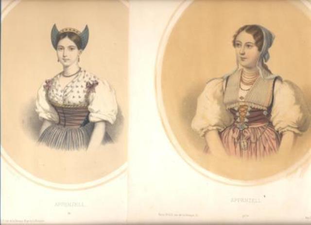 LEMERCIER. Appenzel (Costumi femminili svizzeri).