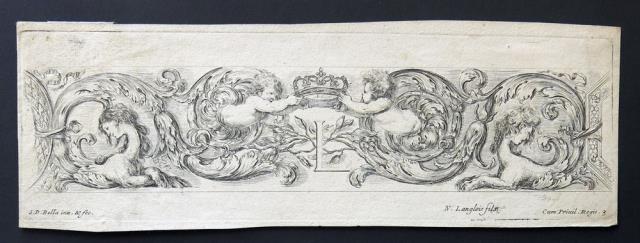 DELLA BELLA, STEFANO. Pannello ornamentale per luigi XIV.