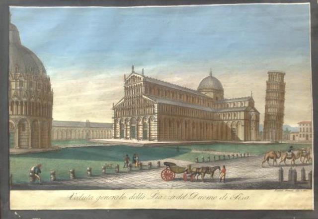 RANIERI GRASSI. Veduta generale della Piazza del Duomo di Pisa.
