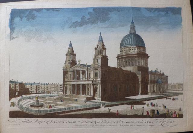 CHEREAU, JACQUES. The North West of S. Pauls Cathedral in London.
