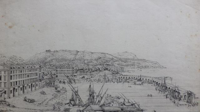 GEIST, AUGUST - CHRISTIAN. Veduta del porto di Nizza.