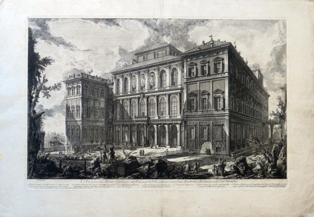 PIRANESI, GIOVANNI BATTISTA. Veduta sul Monte Quirinale del Palazzo dell' Ecc...