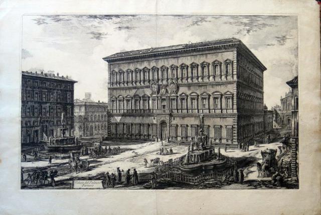 PIRANESI, GIOVANNI BATTISTA. Veduta del Palazzo Farnese.