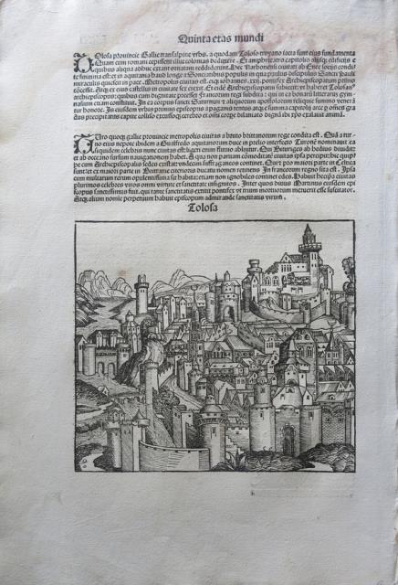 SCHEDEL, HARTMANN - WOLGEMUT, MICHAEL - ANTON KOBERGER. Tolosa.