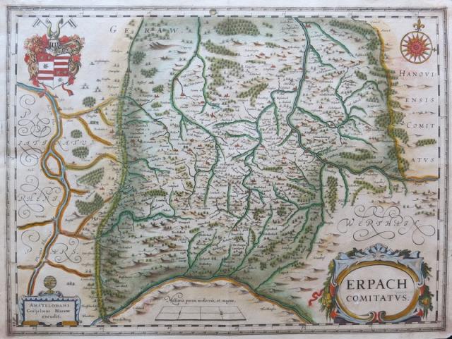 BLAEU, WHILLEM – JOHANNES JANSSONIUS. Erpach Comitatus.