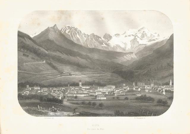 CHAVANNE, E. - AUBERT, E. Aoste. Vue prise du Midi.