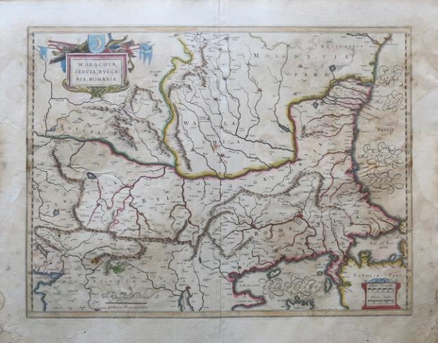 BLAEU, WHILLEM – MERCATORE, GHERARDO. Walachia, Servia, Bulgaria, Romania.