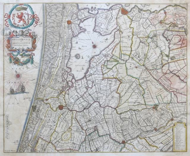 BLAEU, WHILLEM (GUILJELMUM). Rhenolandiae et Amstellandiae Exactissima Tabula.