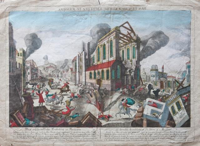 PROBST, JOHAN BALTHASAR. Das […] Grobeben in Messina / Le terrible tremblement..