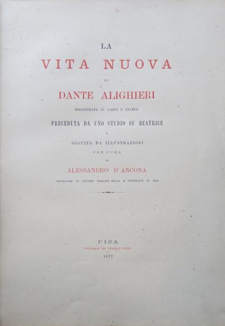ALIGHIERI, DANTE. La Vita Nuova.