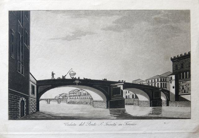 GANDINI, FRANCESCO. Veduta del Ponte S. Trinità in Firenze.