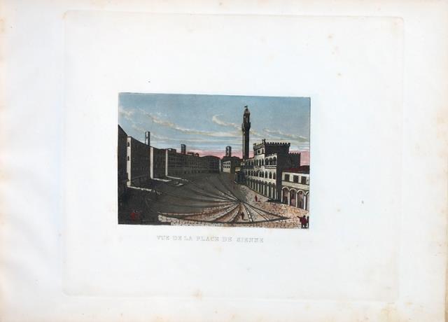 ANONIMO. Vue de la Cathédrale de Sienne / Vue de la place de Sienne.
