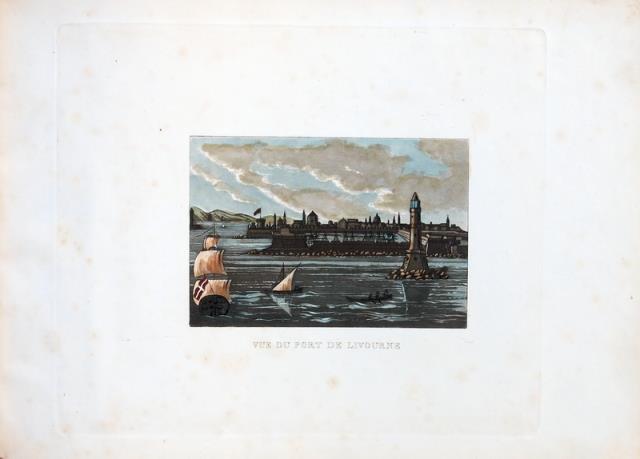 ANONIMO. Vue de la darsine de Livourne, Vue du port de Livourne.