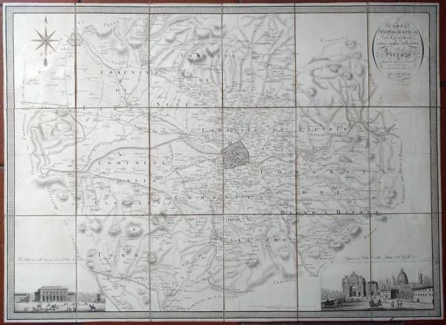 CANACCI, GIUSEPPE. Carta Topografica dei Contorni a dieci miglia dalla Città...