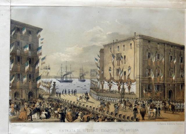 BOSSOLI, CARLO - PERRIN, CARLO. Entrata di Vittorio Emanuele in Ancona.