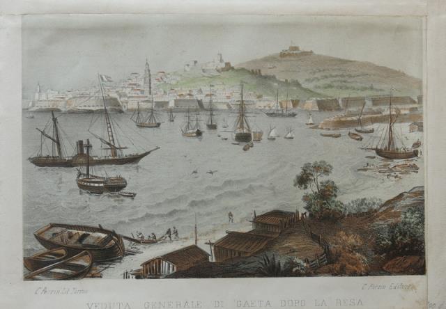 BOSSOLI, CARLO - PERRIN, CARLO. Veduta generale di Gaeta dopo la resa.