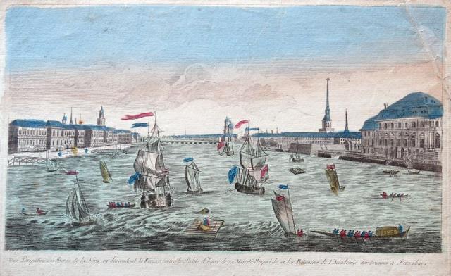 CHEREAU. Vue perspective des Bords de la Nera en descendant la Riviere entre...