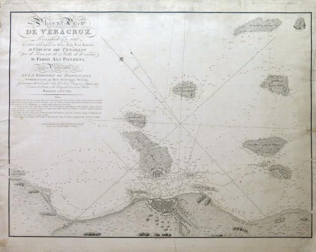 ALI PONZONI, FABIO. Plano del Puerto de Vera Cruz. Levantado en 1807 de orden...