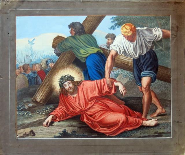 ANONIMO. Gesù Cristo cade portando la croce.