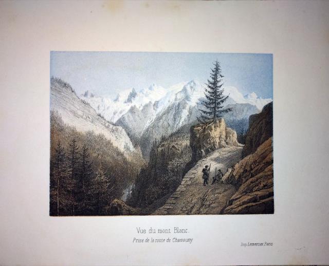 LEMERCIER. Vue du Mont Blanc. Prise de la route de Chamouny.