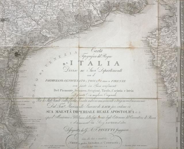 PINETTI - ARTARIA. Carta Topografica del Regno d'Italia...Trieste, Treviso...