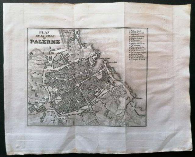 ARTARIA, EPIMACO E PASQUALE. Plan de la Ville de Palerme