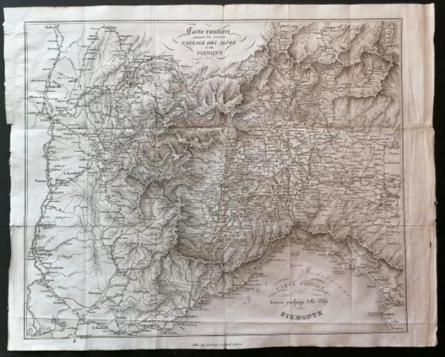 ARTARIA, EPIMACO E PASQUALE. Carte routiere du passage des Alpes et du Piemont..