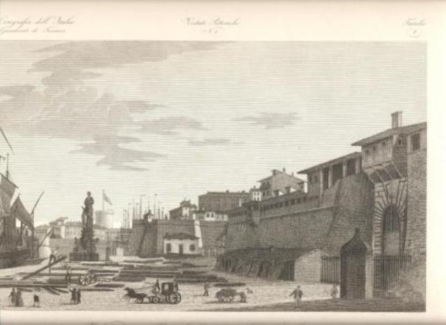 ZUCCAGNI ORLANDINI, ATTILIO. Veduta della Darsena di Livorno.